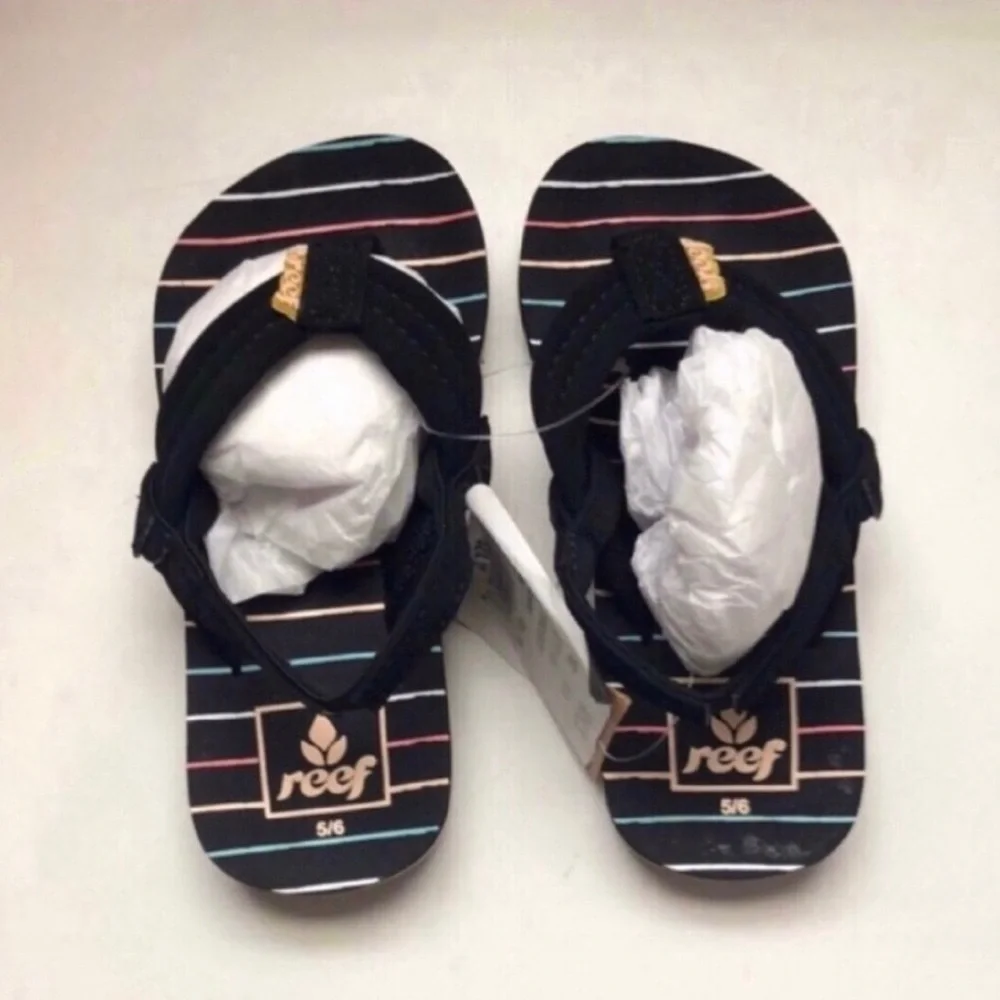 New Girls Sandals Shoes REEF Little Ahi Toddler Girls' Flip Flop Sandals Sz 5/6 - Picture 1 of 11